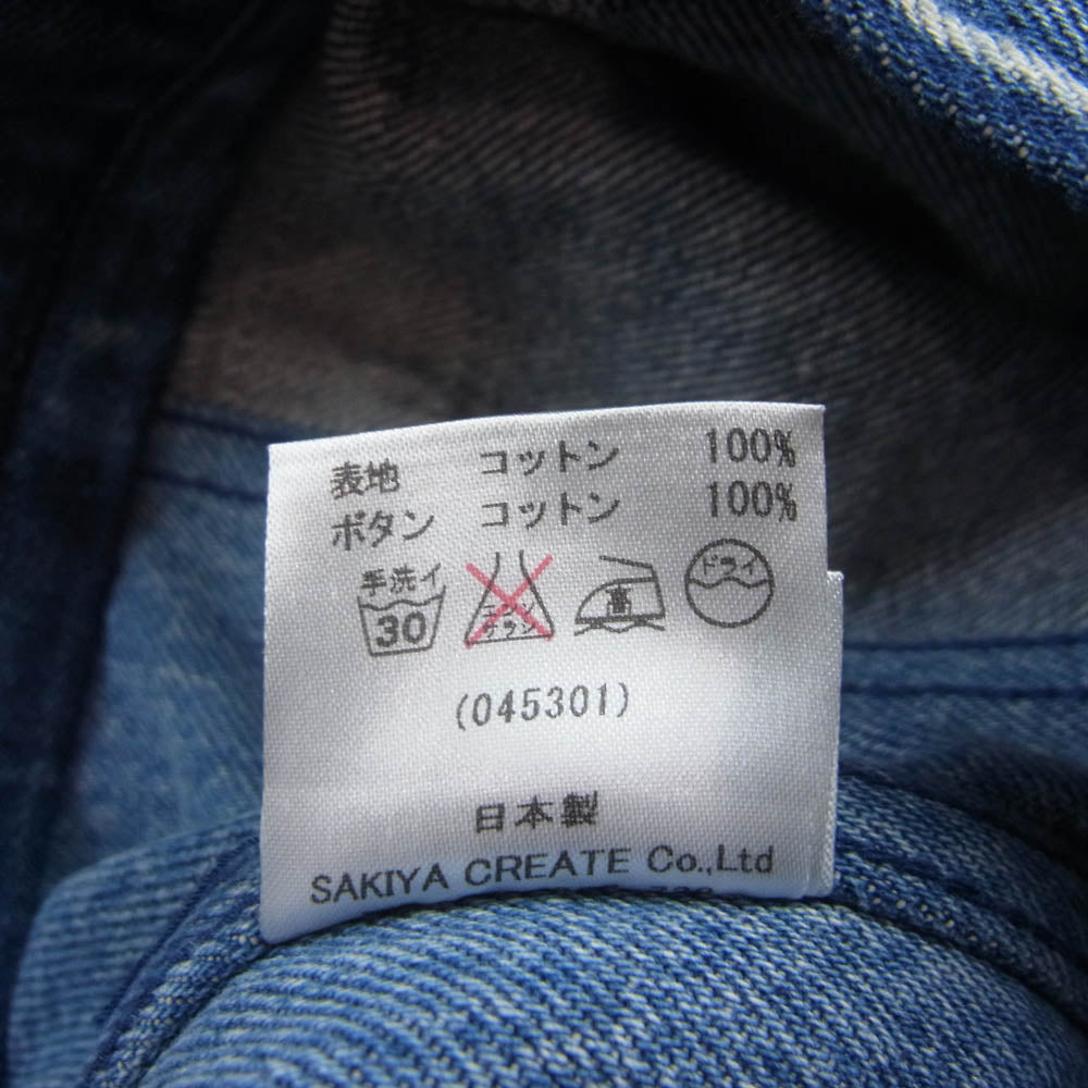 サクラメントフィグ 再構築 パッチワーク リメイク デニムジャケット インディゴブルー系【中古】