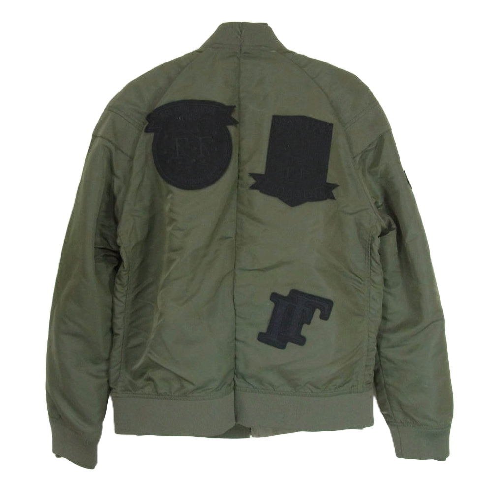 GOLDEN GOOSE ゴールデングース DELUXE BRAND リバーシブル フライトジャケット ワッペン MA-1 ブルゾン カーキ系 XS【中古】