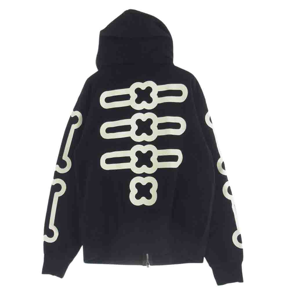 A BATHING APE アベイシングエイプ クロスボーン マイロ フルジップ スウェット パーカー ブラック系 M【中古】