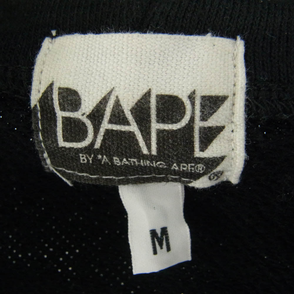 A BATHING APE アベイシングエイプ クロスボーン マイロ フルジップ スウェット パーカー ブラック系 M【中古】