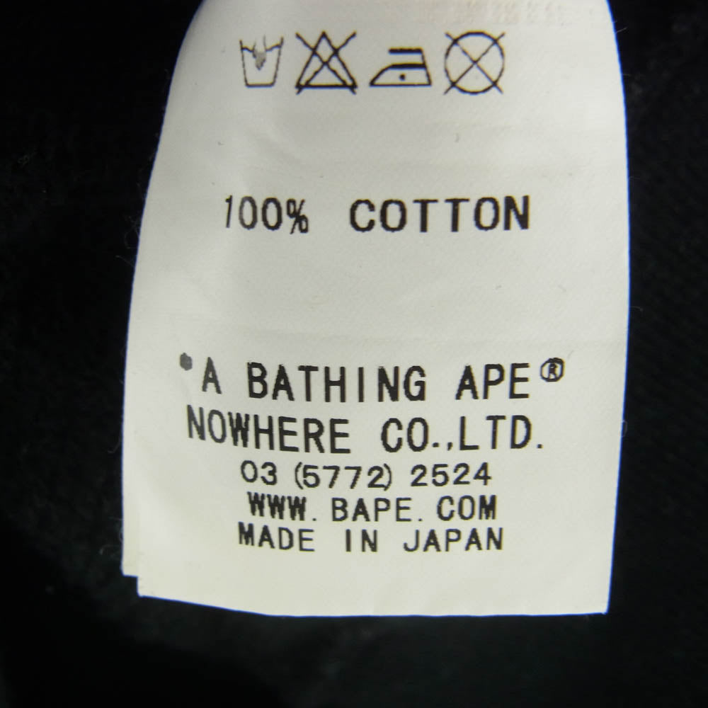 A BATHING APE アベイシングエイプ クロスボーン マイロ フルジップ スウェット パーカー ブラック系 M【中古】