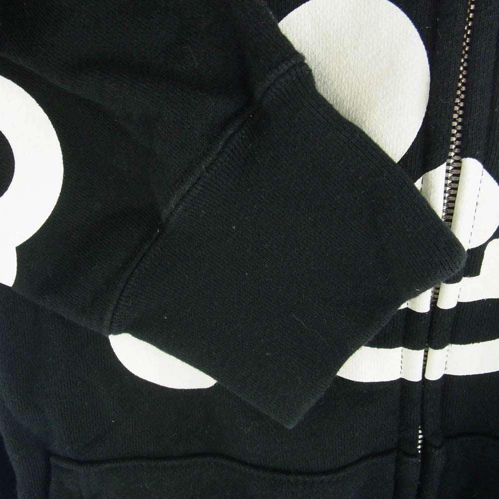 A BATHING APE アベイシングエイプ クロスボーン マイロ フルジップ スウェット パーカー ブラック系 M【中古】