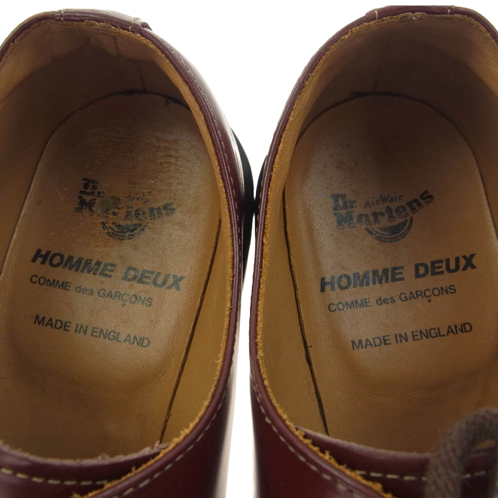 COMME des GARCONS HOMME DEUX コムデギャルソンオムドゥ × Dr. Martens ドクターマーチン イングランド製 3ホール ドレス シューズ レッド系 UK9【中古】