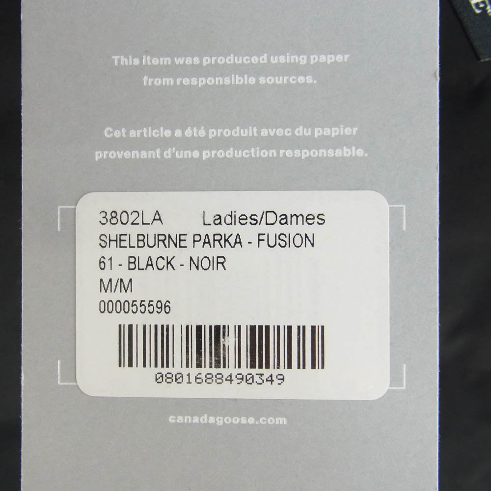 CANADA GOOSE カナダグース 3802LA 国内正規品 サザビーリーグタグ SHELBURNE PARKA シェルバーン パーカ ダウン ジャケット ブラック系 M【中古】