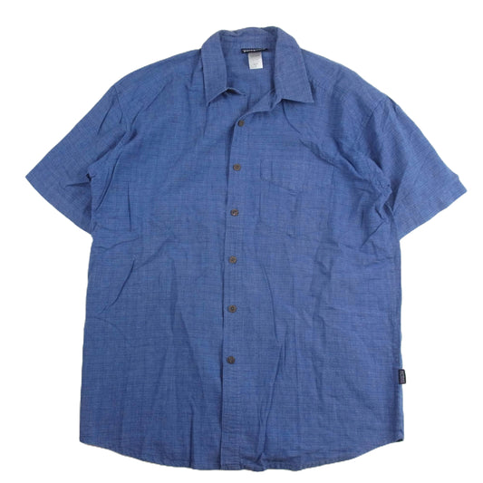 patagonia パタゴニア 53155S8 00s ヘンプ オーガニック コットン 半袖 シャツ ブルー系 L【中古】