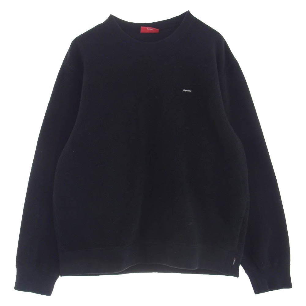 Supreme シュプリーム 18AW Polartec Crewneck Small Box Logo ポーラテック クルーネック スモールボックスロゴ フリース スウェット ブラック系 L【中古】