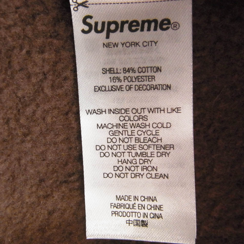 Supreme シュプリーム 22AW Brim Zip Up Hooded Sweatshirt ブリム ジップアップ スウェット パーカー ブラウン系 L【極上美品】【中古】