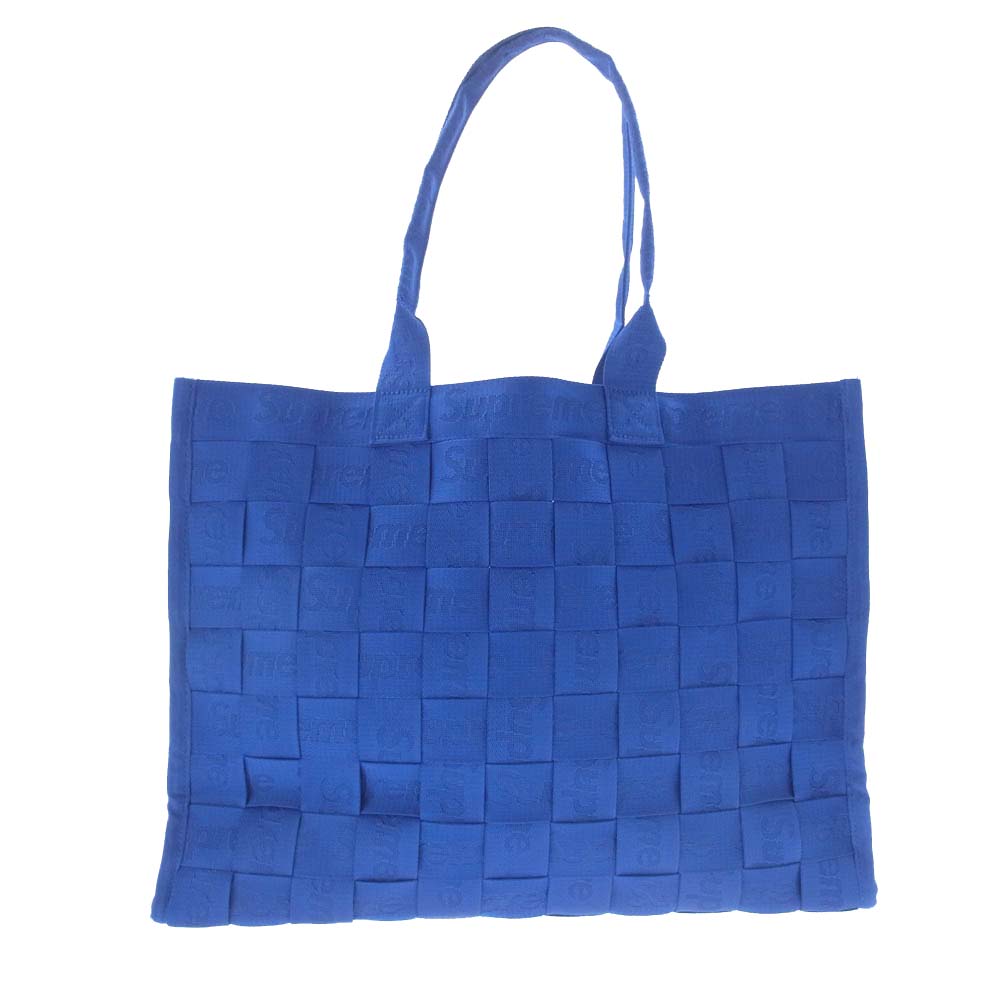 Supreme シュプリーム 24SS Woven Tote ロゴ総柄 ナイロン トートバッグ ブルー系【新古品】【未使用】【中古】