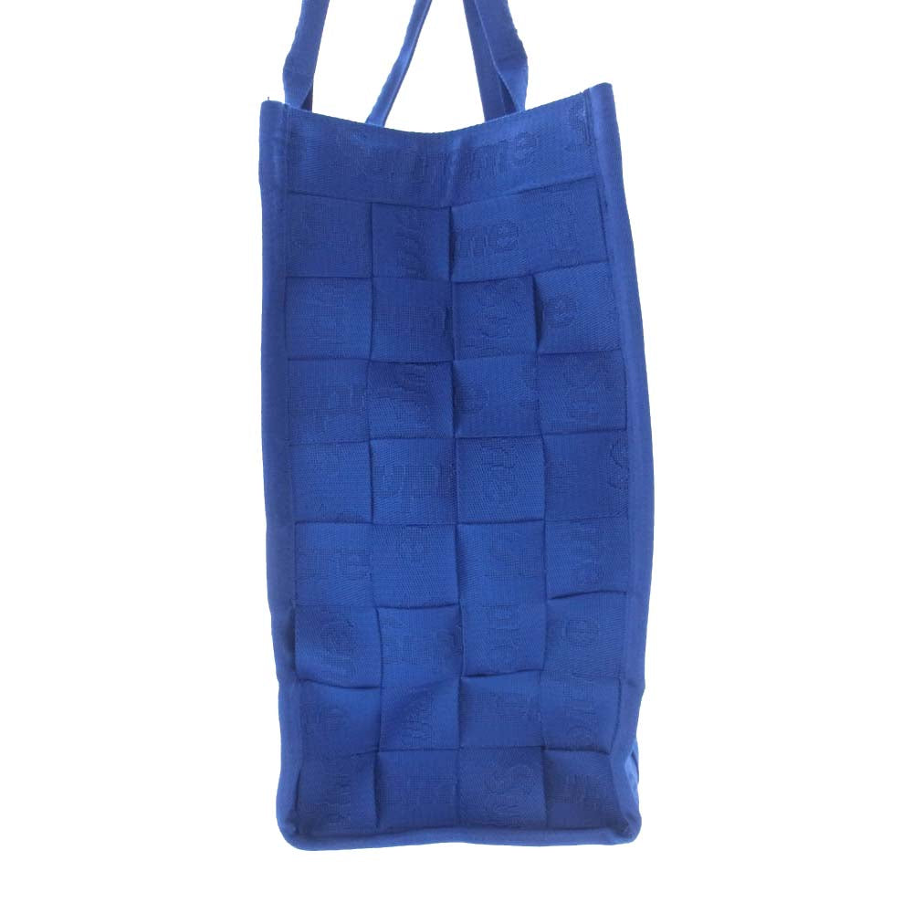 Supreme シュプリーム 24SS Woven Tote ロゴ総柄 ナイロン トートバッグ ブルー系【新古品】【未使用】【中古】