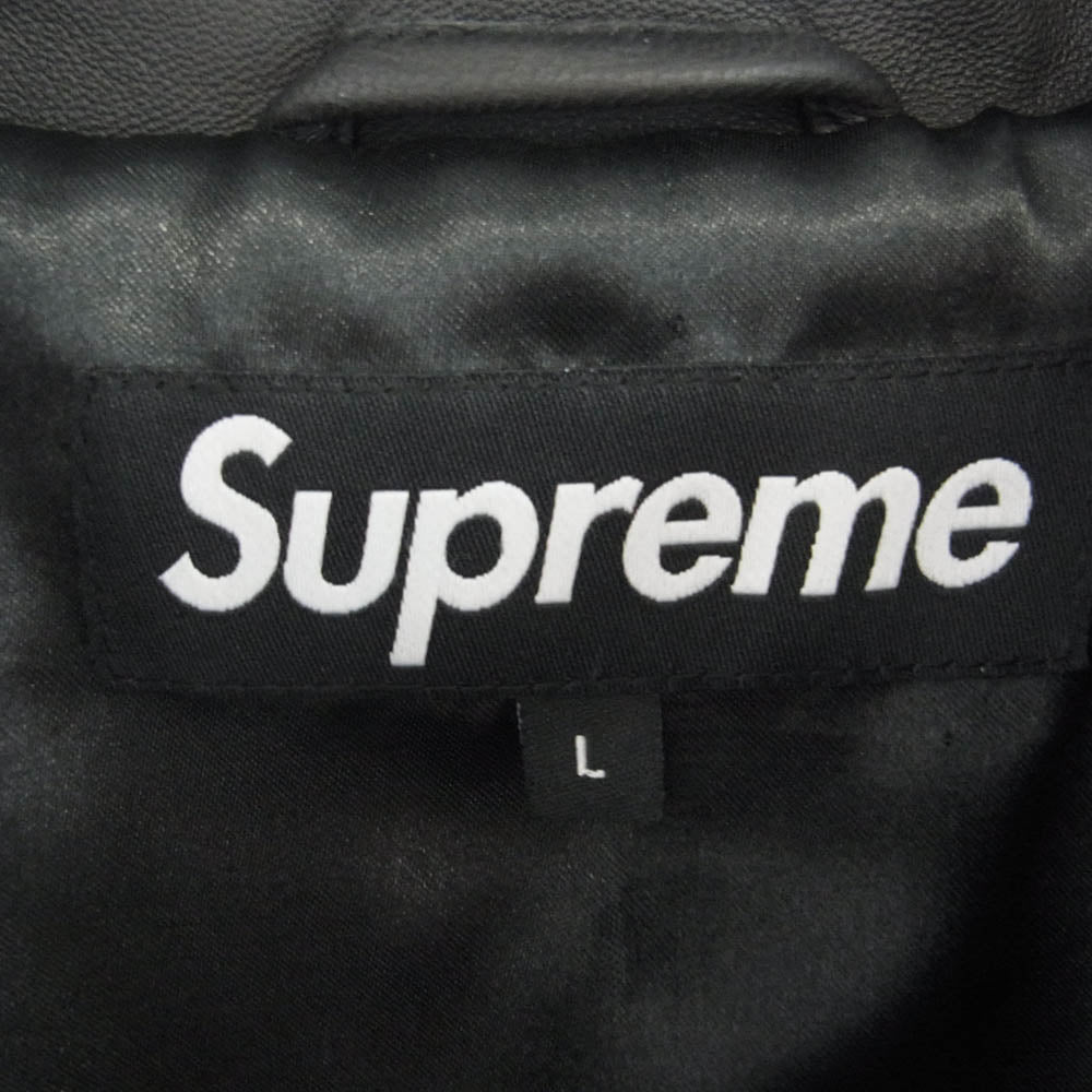 Supreme シュプリーム 22AW Studded Quilted Leather Jacket スタッド キルテッド レザー ジャケット ラムスキンレザー スタッズ ブラック系 L【新古品】【未使用】【中古】