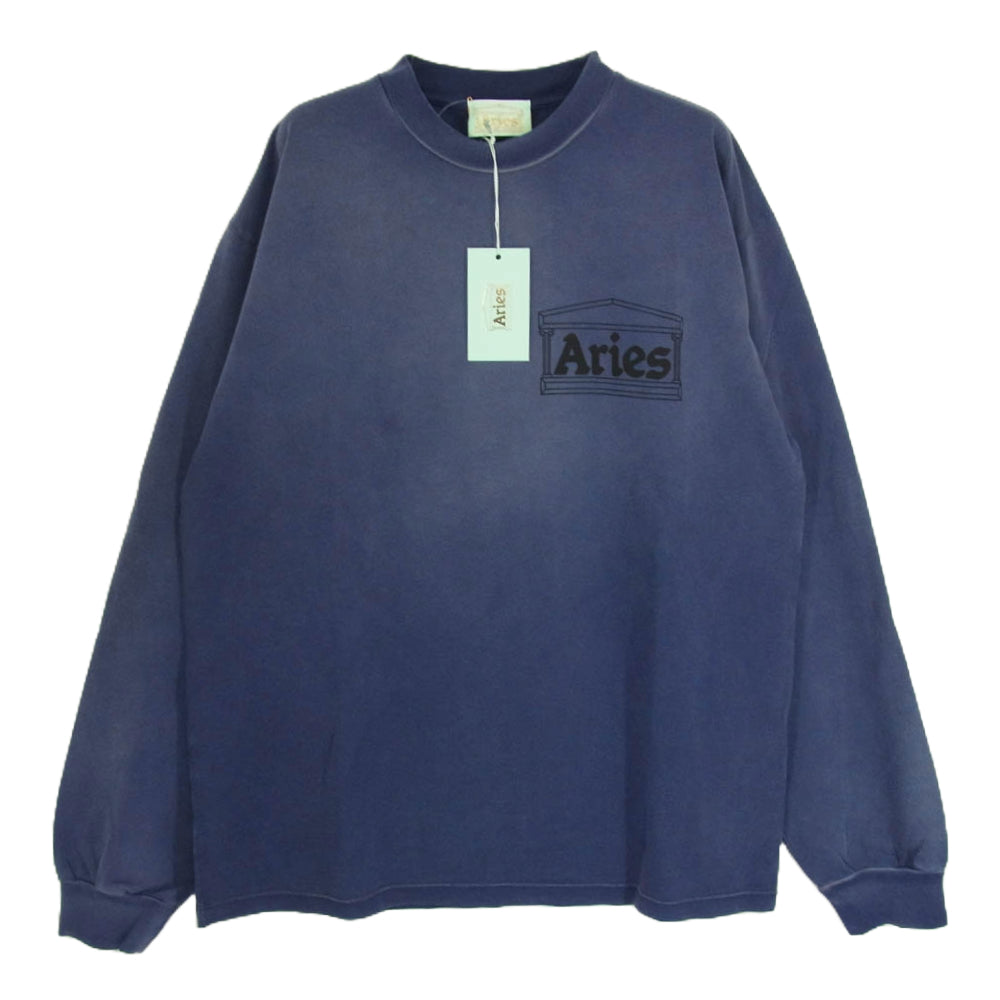 アリーズ Sunbleached Temple LS Tee サンブリーチドテンプル長袖 Tシャツ ブルー系 M【新古品】【未使用】【中古】