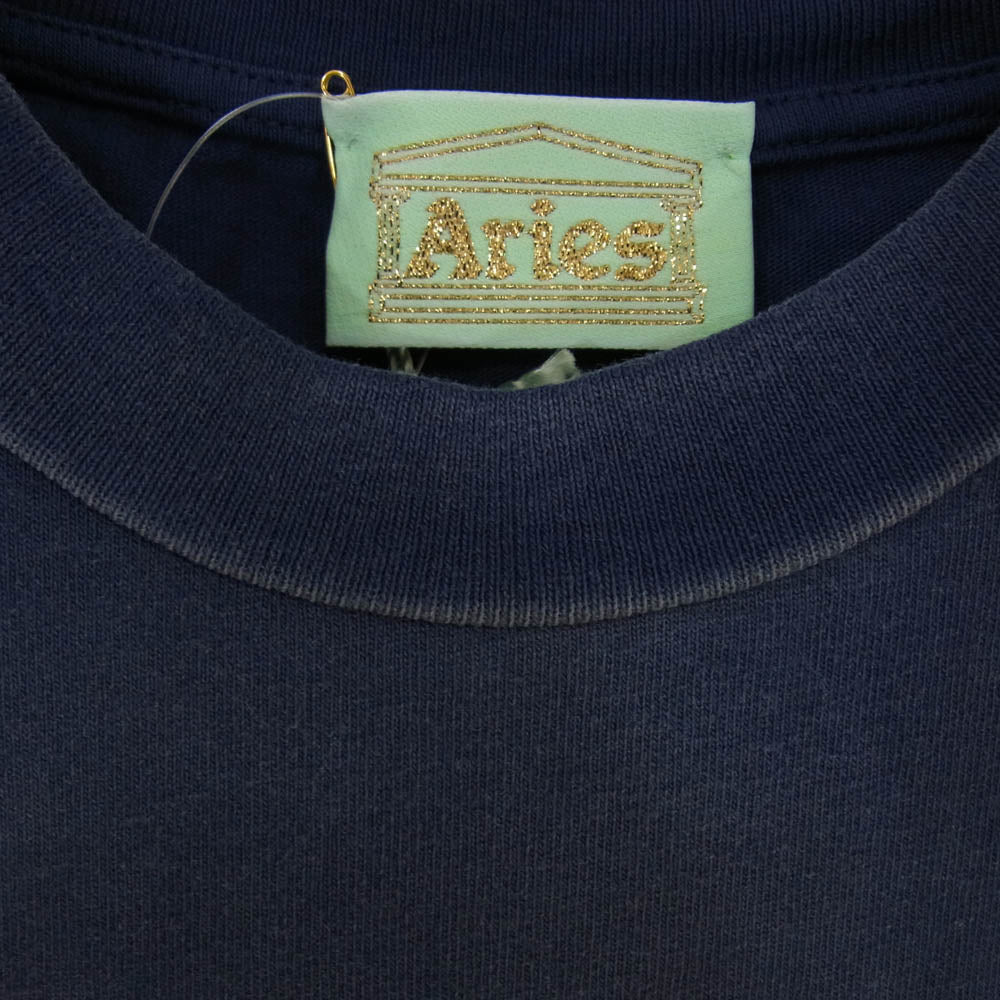 アリーズ Sunbleached Temple LS Tee サンブリーチドテンプル長袖 Tシャツ ブルー系 M【新古品】【未使用】【中古】