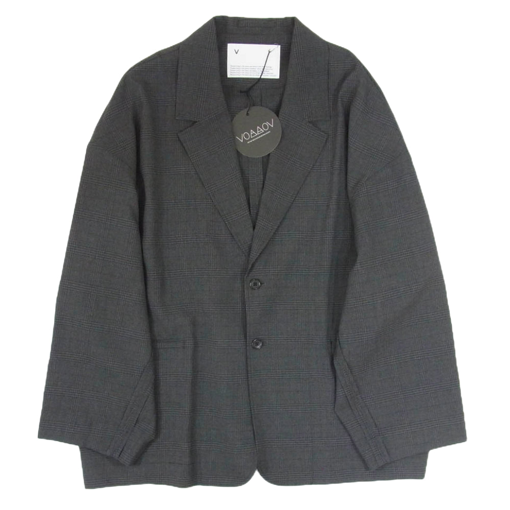 ヴォアーブ VOJK-L31 Chic Tech Big Tailored Jacket チェック柄 チックテック ビッグ テーラードジャケット チャコール系 1【新古品】【未使用】【中古】