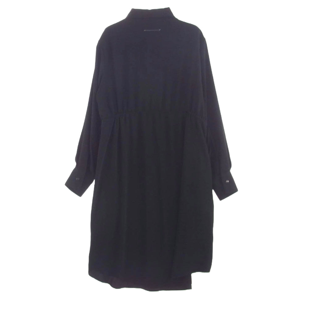 MAISON MARGIELA メゾンマルジェラ 23AW S52DD0024 MM6 エムエムシックス ABITI MIDI Vented Long Sleeve Button Down Dress ミディドレス ワンピース ブラック系 38【新古品】【未使用】【中古】