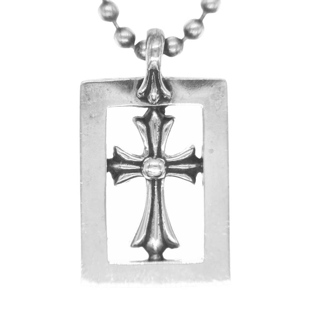 CHROME HEARTS クロムハーツ（原本有） 2024年購入時レシート原本付属 FRMD OPN BBYFAT フレームドオープン ベイビーファット チャーム ネックレストップ ペンダントトップ ボールチェーン ネックレス シルバー系【中古】