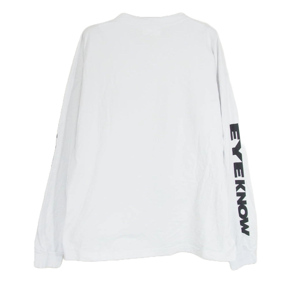 ナインティーンエスオー EYE KNOW プリント ロングスリーブ シャツ 長袖 カットソー ホワイト系 L【中古】