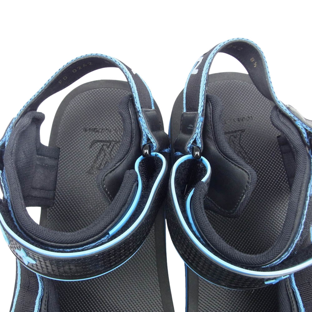 LOUIS VUITTON ルイ・ヴィトン 1AA4GJ パナマ・ライン サンダル ベルト スポーツ サンダル ブラック系 ブルー系 8.5【中古】