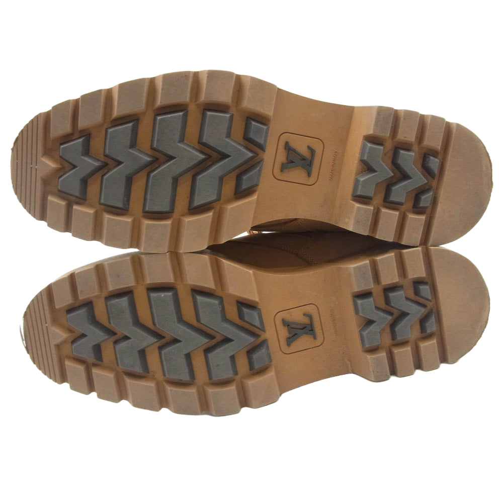 LOUIS VUITTON ルイ・ヴィトン BM0189 オーベルカンフ・ライン モノグラム 切替 アンクル 6ホール ブーツ ブラウン系 8【中古】