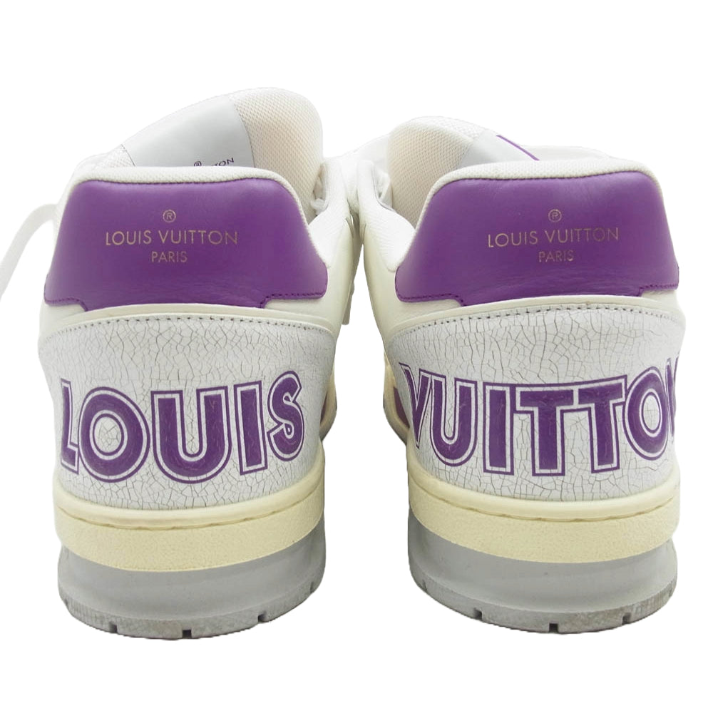 LOUIS VUITTON ルイ・ヴィトン 22SS MS0241 LVトレイナー ベルクロ モノグラム ローカット スニーカー パープル オフホワイト系 パープル系 8【中古】