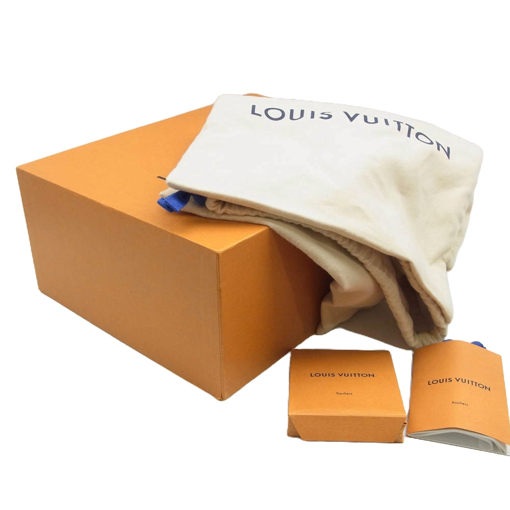 LOUIS VUITTON ルイ・ヴィトン 22SS 1A9ZI6 LV トレイナー ライン モノグラム デニム ローカット スニーカー ブルー ライトブルー系 ホワイト系 8【新古品】【未使用】【中古】