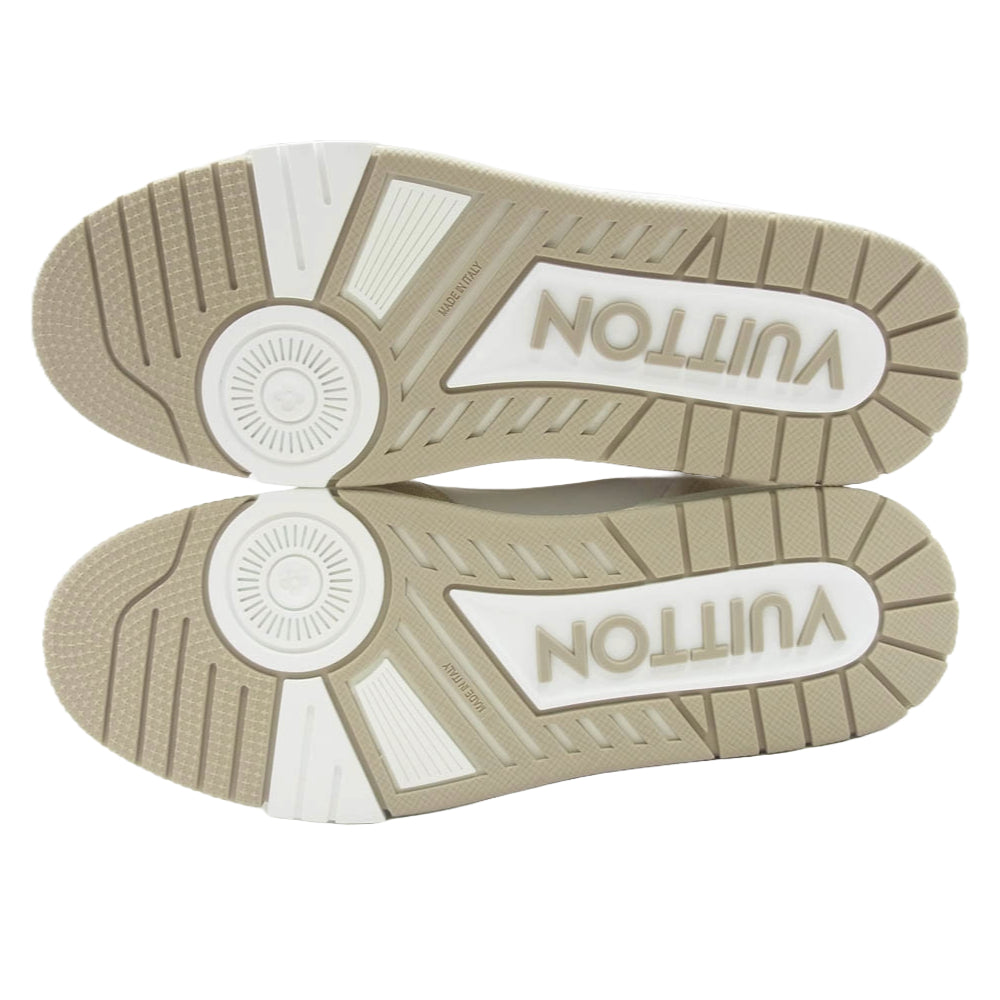 LOUIS VUITTON ルイ・ヴィトン LV トレイナー ライン モノグラム デニム ローカット スニーカー ベージュ ホワイト系 ベージュ系 8【新古品】【未使用】【中古】