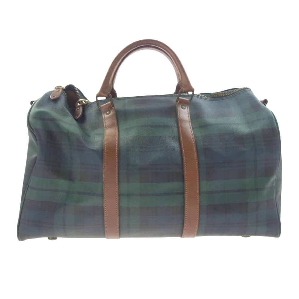 ポロラルフローレン ブラックウォッチ ビンテージ ロゴ刻印 旅行 ボストンバッグ POLO RALPH LAUREN ポロ・ラルフローレン ブラックウォッチ