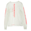 CHROME HEARTS クロムハーツ（原本無） Neon Pink Stripe Logo L/S Tee ネオンピンク アームロゴ ストライプ ロゴ ロング スリーブ 長袖 Tシャツ ロンT ホワイト系 M【中古】
