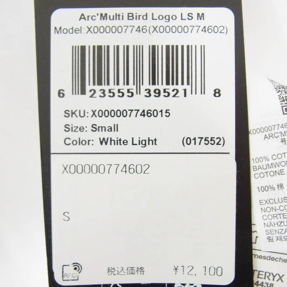 ARC'TERYX アークテリクス X000007746 ARC’ MULTI BIRD LOGO LS マルチ バード ロゴ ロングスリーブ 長袖 カットソー ホワイト系 S【新古品】【未使用】【中古】