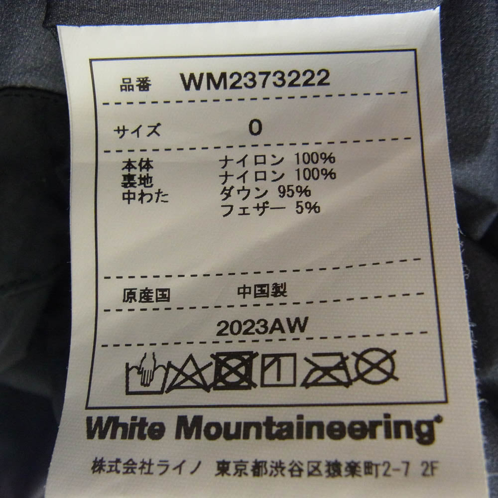 WHITE MOUNTAINEERING ホワイトマウンテニアリング 23AW WM2373222 × TAION GORE TEX WINDSTOPPERHANTEN DOWN JACKET タイオン ゴアテックス ウィンド ストッパー ハンテン ダウンジャケット ブラック系  0 【中古】