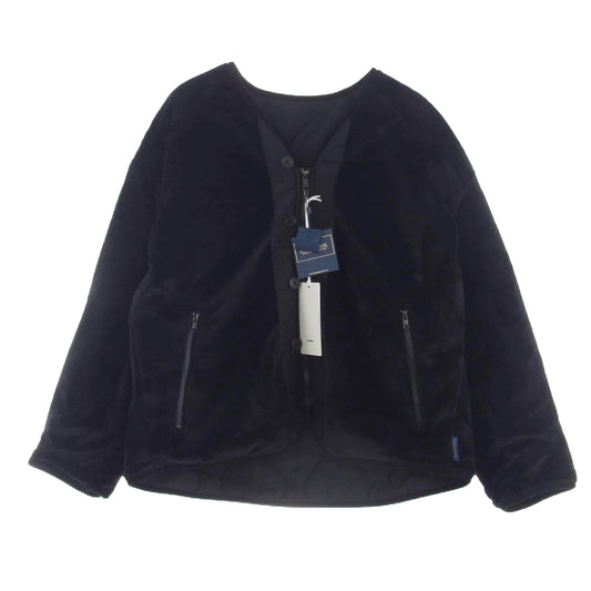 LAVENHAM ラベンハム GM233-30100 × Graphpaper Reversible Collarless Blouson リバーシブル ノーカラー ブルゾン ボア 中綿 ブラック系 1【新古品】【未使用】【中古】