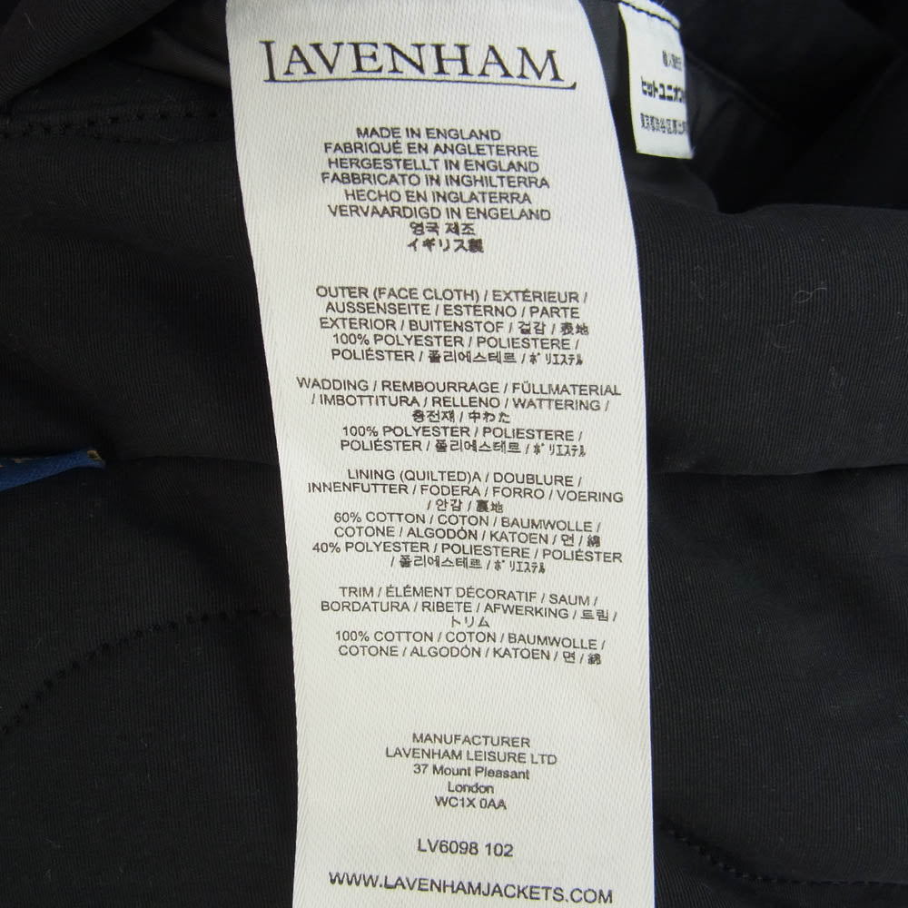 LAVENHAM ラベンハム GM233-30100 × Graphpaper Reversible Collarless Blouson リバーシブル ノーカラー ブルゾン ボア 中綿 ブラック系 1【新古品】【未使用】【中古】