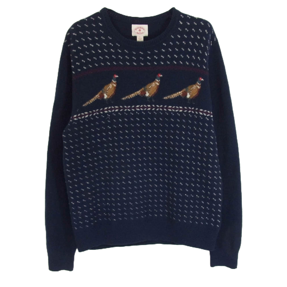 Brooks Brothers ブルックスブラザーズ Red Fleece レッドフリース バーズアイ キジ ニット セーター ネイビー系 L【中古】