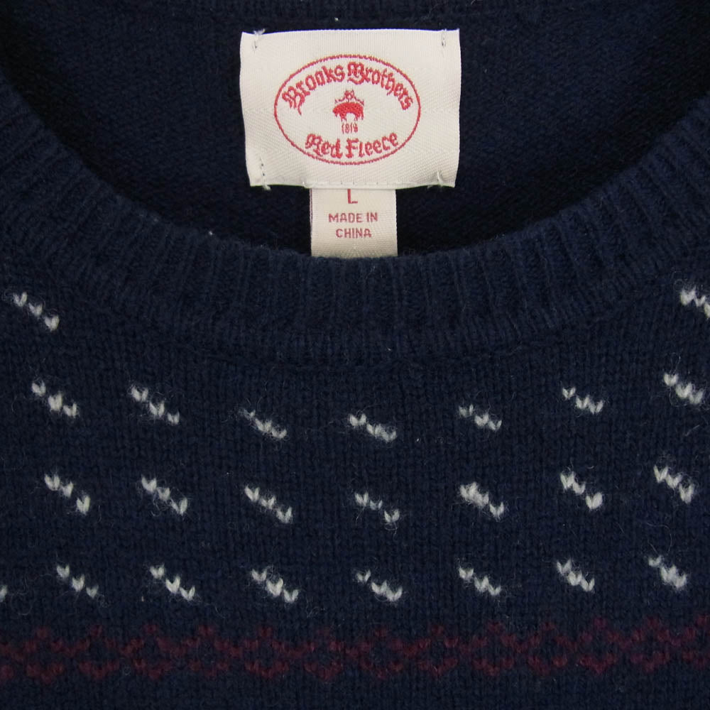 Brooks Brothers ブルックスブラザーズ Red Fleece レッドフリース バーズアイ キジ ニット セーター ネイビー系 L【中古】