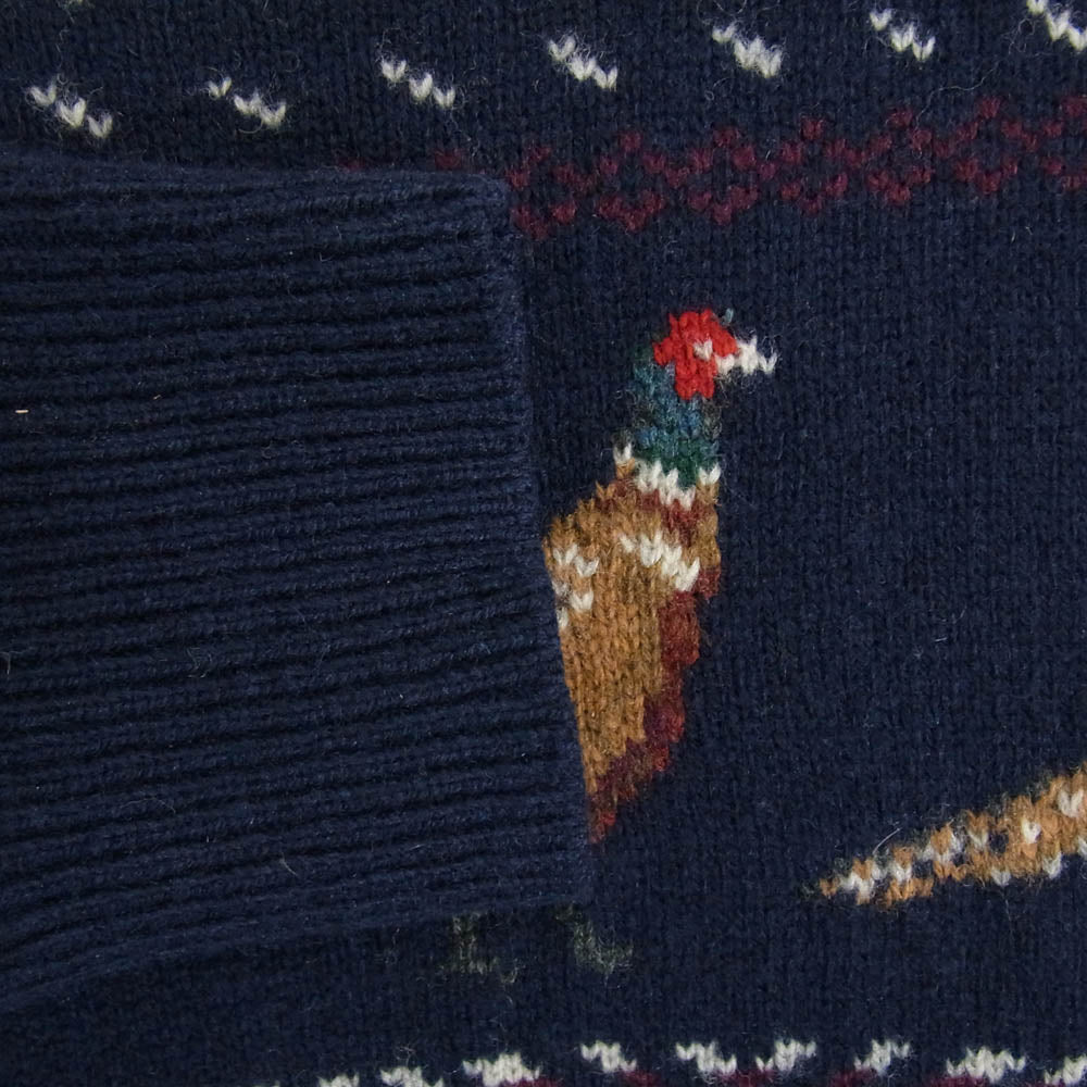 Brooks Brothers ブルックスブラザーズ Red Fleece レッドフリース バーズアイ キジ ニット セーター ネイビー系 L【中古】