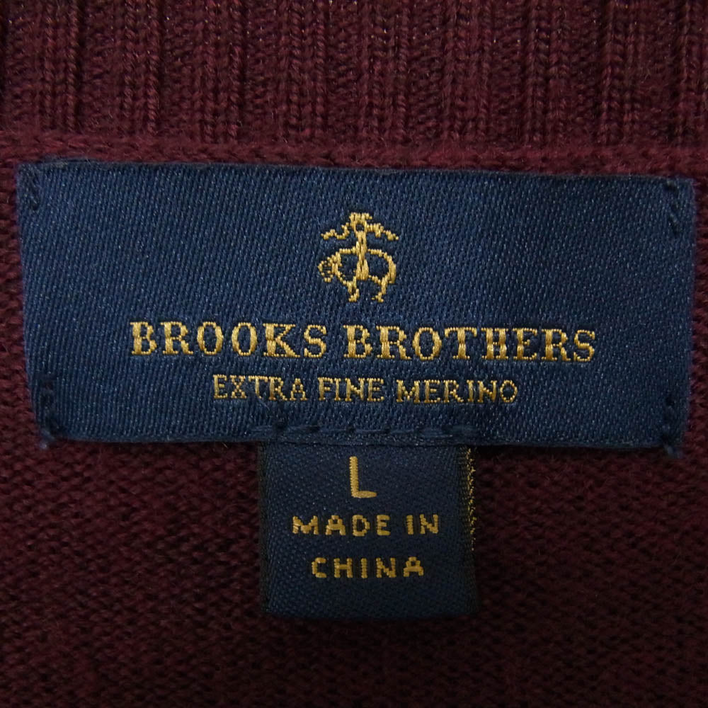 Brooks Brothers ブルックスブラザーズ エクストラファインメリノウール リス どんぐり ニット セーター ワインレッド系 L【中古】