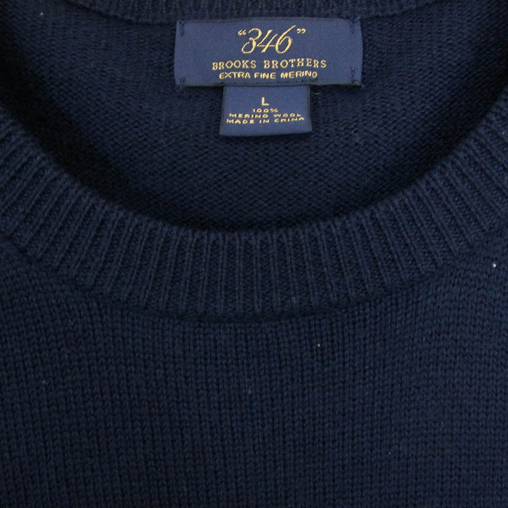 Brooks Brothers ブルックスブラザーズ 346 鴨柄 カモ エクストラファインメリノウール100％ ニット セーター ネイビー系 L【中古】