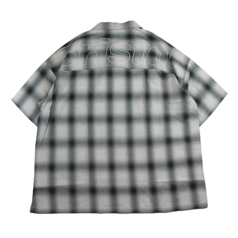 F.C.R.B. エフシーアールビー FCRB-240061 BIG LOGO S/S BAGGY SHIRT ビッグロゴ バギー シャツ チェック柄 半袖 ブラック系 ホワイト系 L【極上美品】【中古】