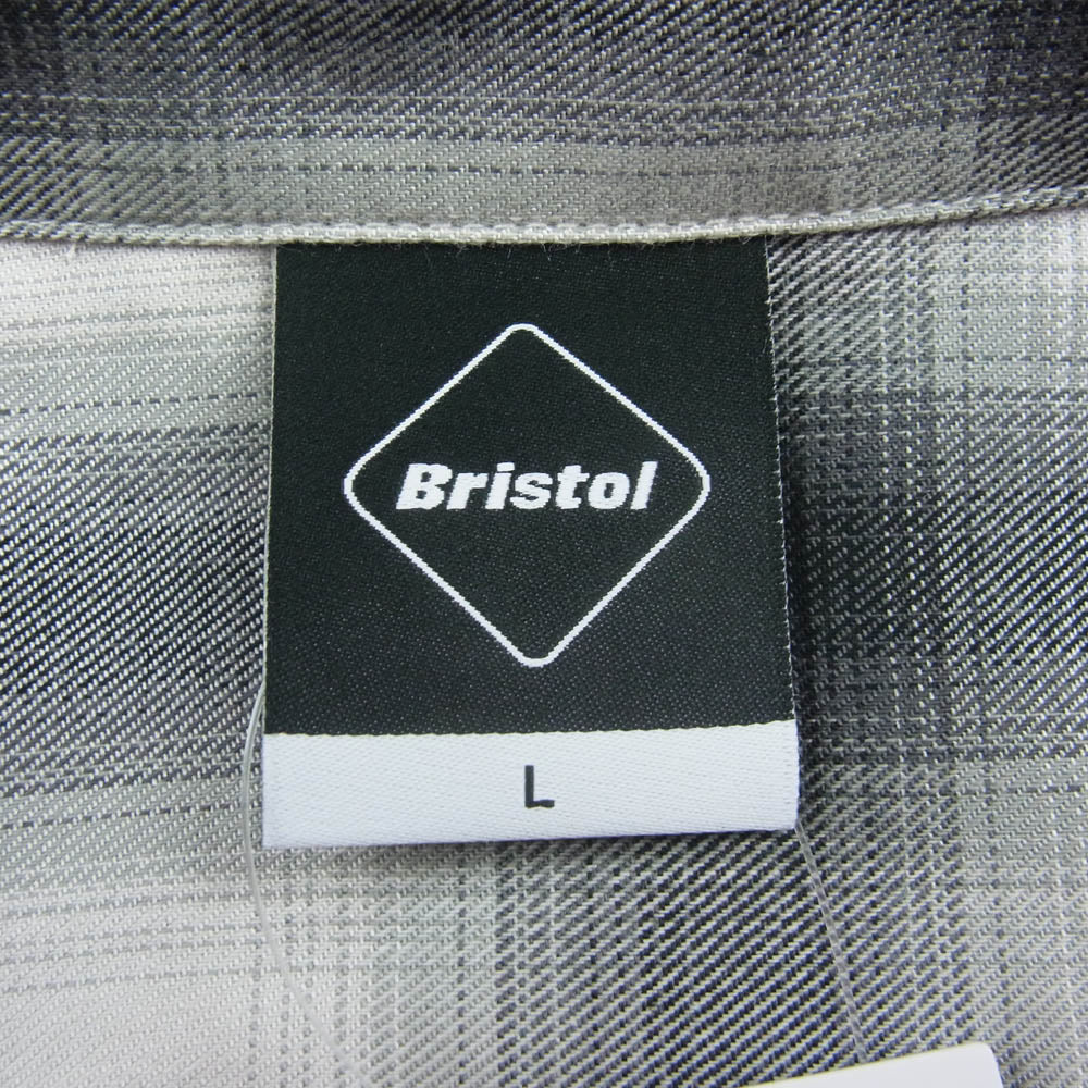 F.C.R.B. エフシーアールビー FCRB-240061 BIG LOGO S/S BAGGY SHIRT ビッグロゴ バギー シャツ チェック柄 半袖 ブラック系 ホワイト系 L【極上美品】【中古】
