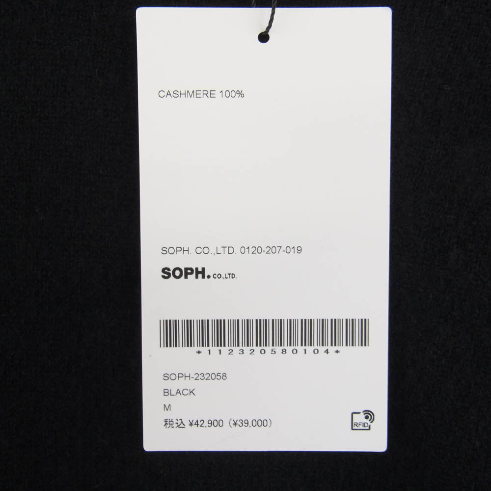 SOPHNET. ソフネット SOPH-232058 CASHMERE HIGH GAUGE CREWNECK KNIT カシミヤ ニット セーター クルーネック ブラック系 M【美品】【中古】