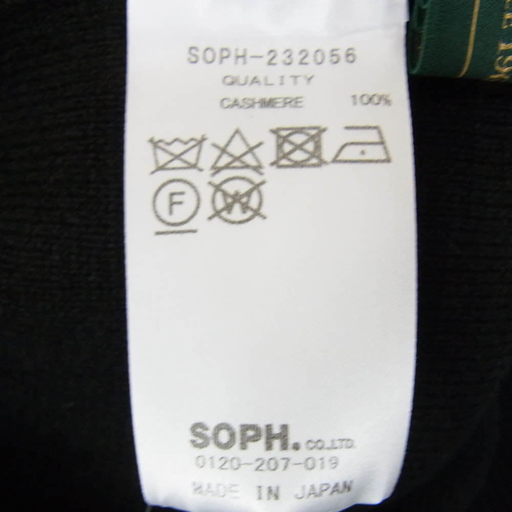 SOPHNET. ソフネット SOPH-232056 CASHMERE DOUBLE FACE CREWNECK KNIT カシミヤ ニット セーター クルーネック ブラック系 XL【極上美品】【中古】