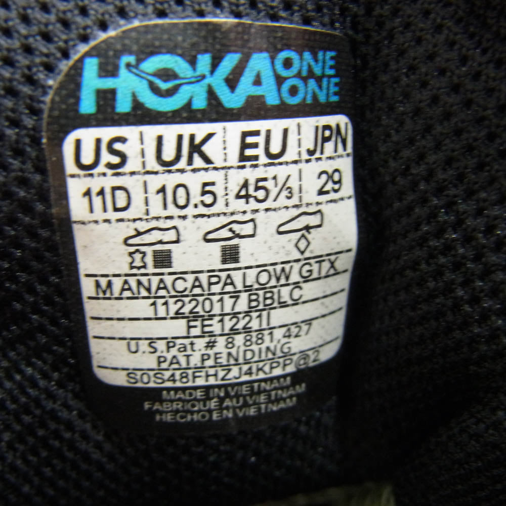 HOKA ONE ONE ホカ オネオネ 1122017 BBLC ANACAPA LOW GTX BLACK アナパカ ロウ  ゴアテックス スニーカー ブラック系 29cm【中古】