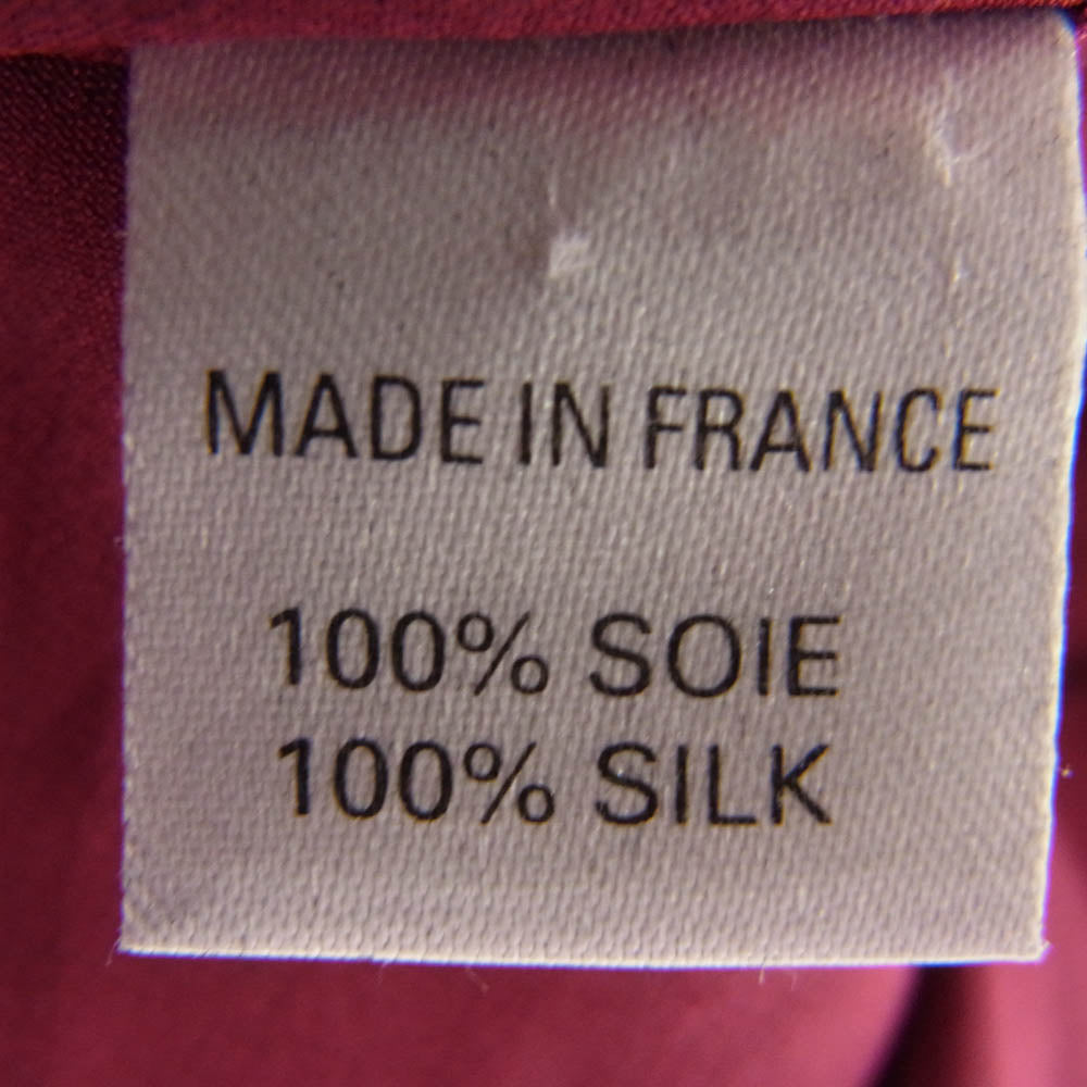 シャルべ フランス製 ALL SILK シルク100％ ドレス シャツ ワインレッド系 XS【中古】