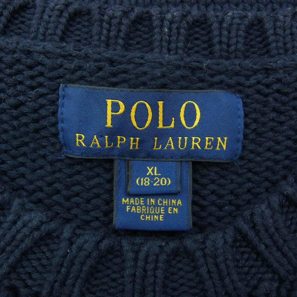 POLO RALPH LAUREN ポロ・ラルフローレン 星条旗 アメリカ国旗 フラッグ ニット セーター ネイビー系 XL【中古】