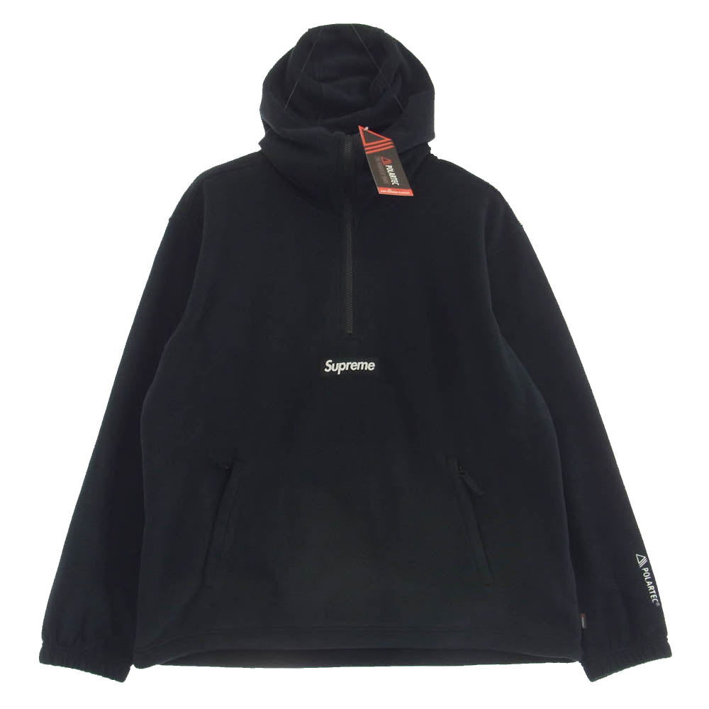 Supreme シュプリーム 24AW Polartec Facemask Half Zip Hooded Sweatshirt  ポーラテック フェイスマスク ハーフ ジップ フーデッド スウェット ブラック系 L【美品】【中古】