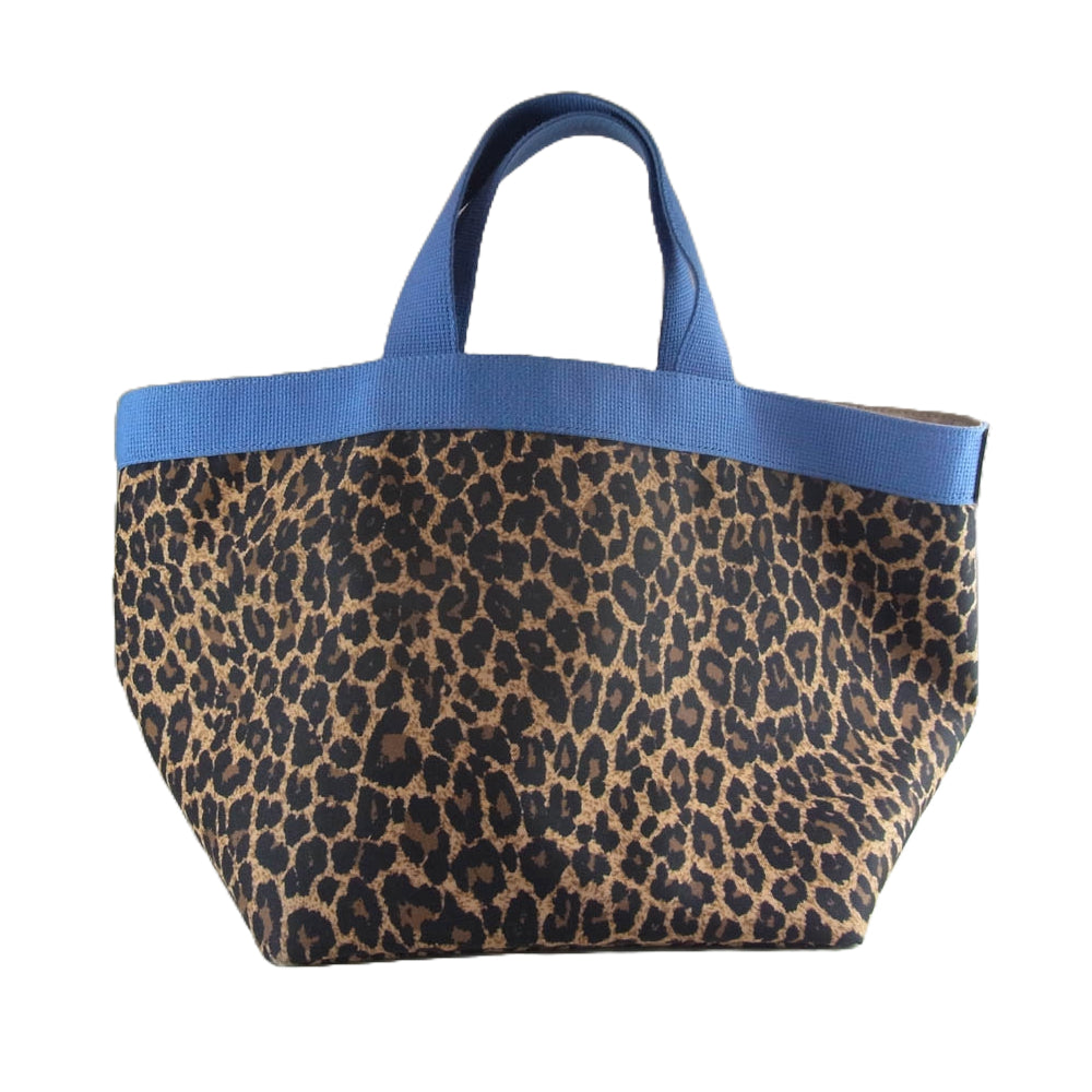 Herve Chapelier エルベ・シャプリエ 舟形トート M パンサー柄 ブルー