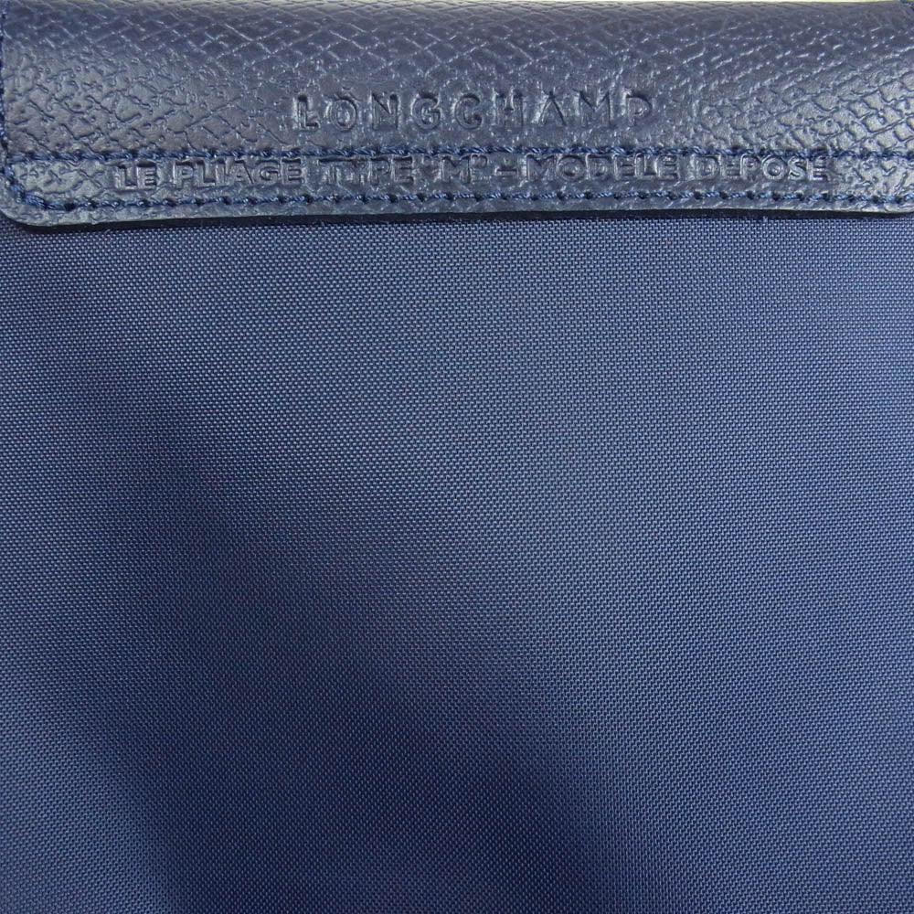 Longchamp ロンシャン ル プリアージュ M DEPOSEハンドバッグ 折りたたみ トートバッグ ネイビー系【美品】【中古】