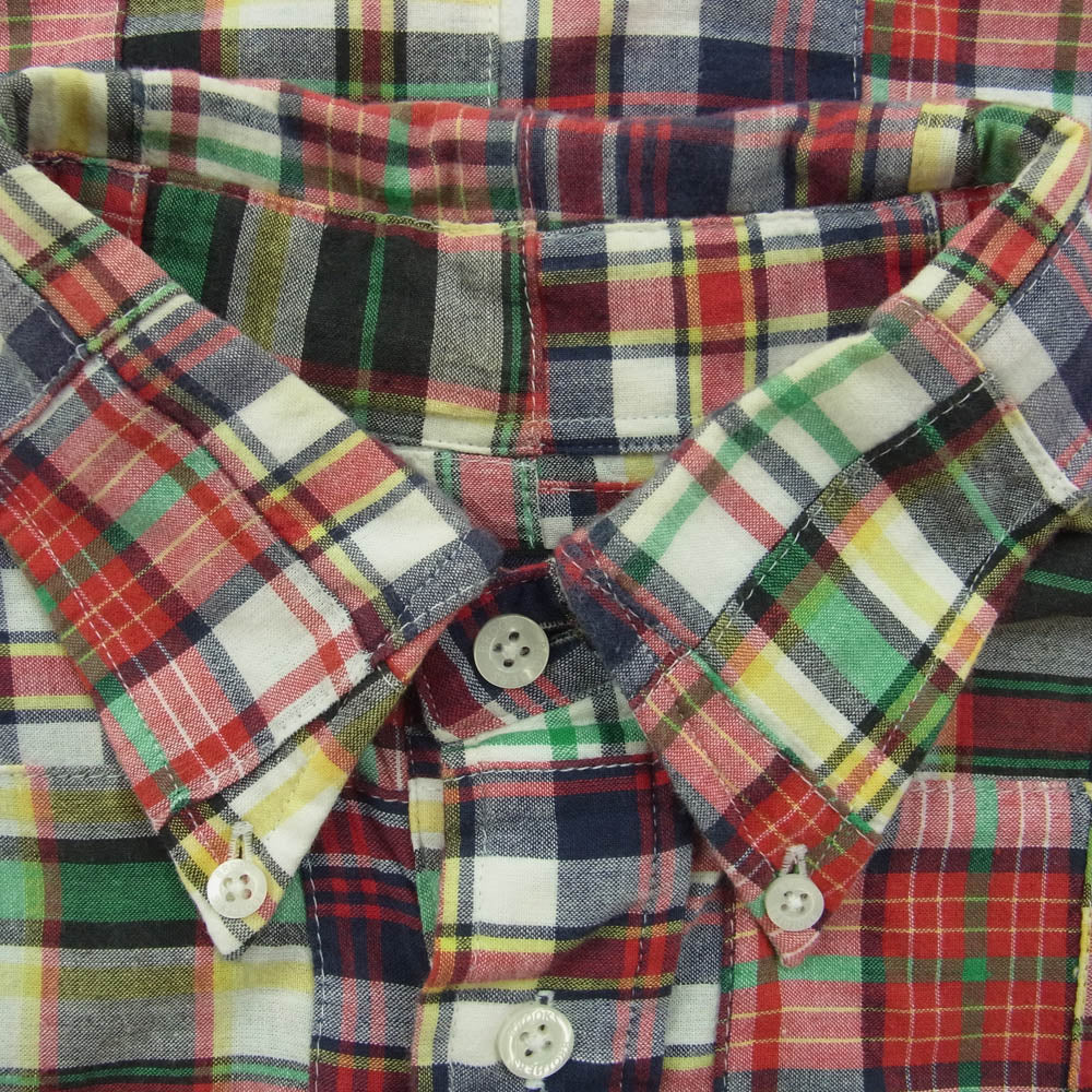 Brooks Brothers ブルックスブラザーズ 半袖 パッチワーク チェック柄 プルオーバー シャツ マルチカラー系 S【中古】