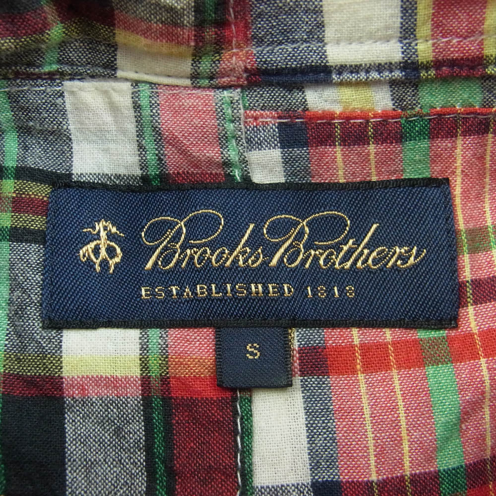 Brooks Brothers ブルックスブラザーズ 半袖 パッチワーク チェック柄 プルオーバー シャツ マルチカラー系 S【中古】