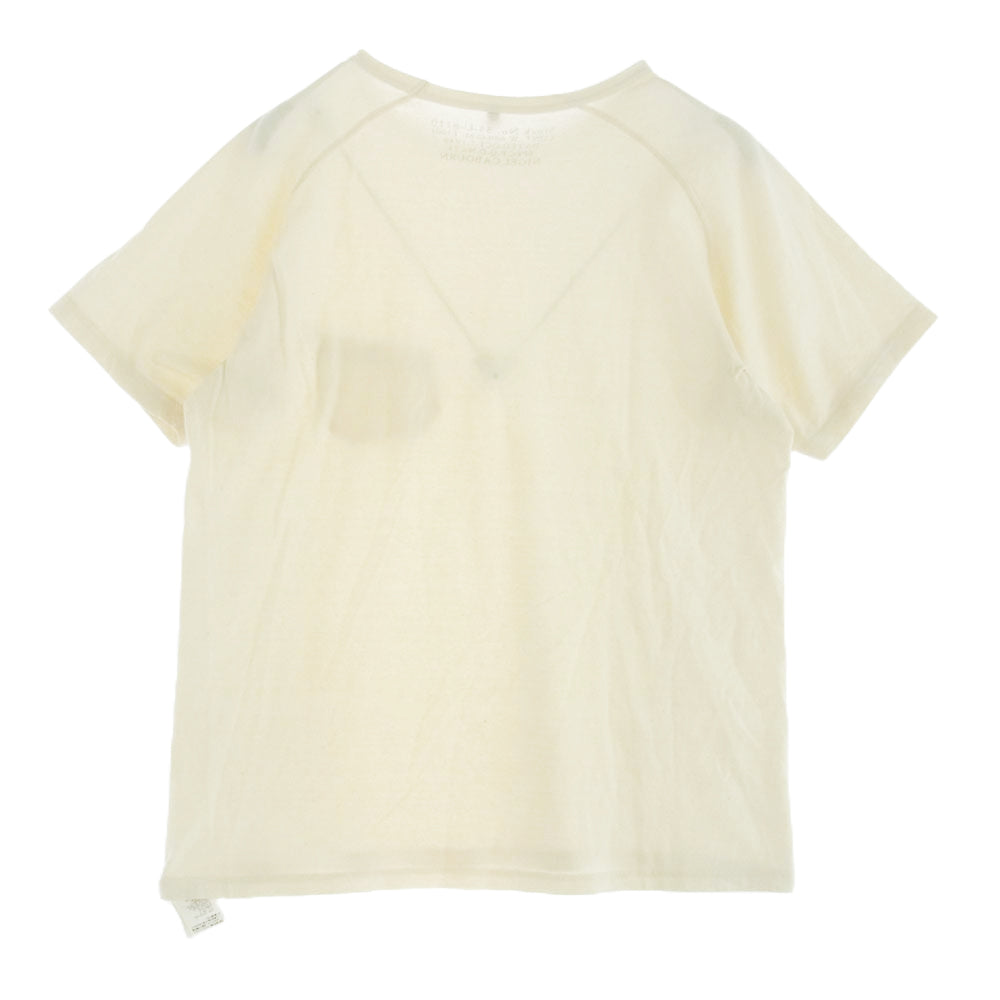 Nigel Cabourn ナイジェルケーボン 55-U-8110 ウッドボタン ポケット 半袖 Tシャツ オフホワイト系 48【中古】