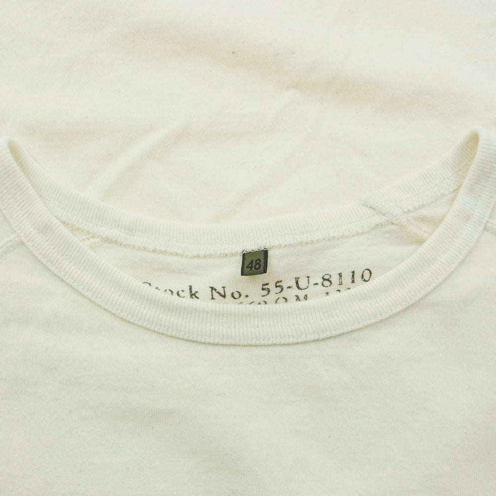 Nigel Cabourn ナイジェルケーボン 55-U-8110 ウッドボタン ポケット 半袖 Tシャツ オフホワイト系 48【中古】